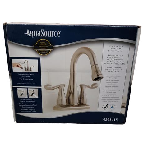 Aqua Source 4in. Centerset Pull-Down Lavatory Faucet