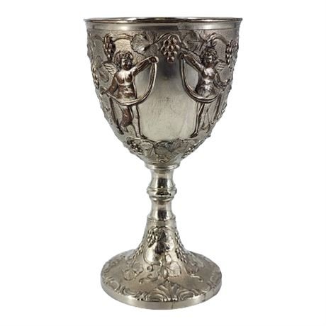 Vintage Corbell & Co. Silver Plated Putti Goblet