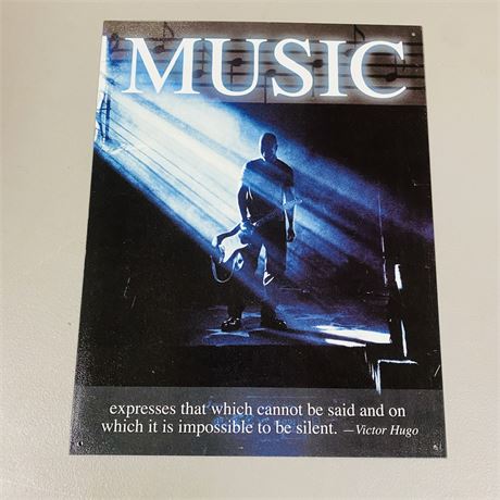 Music 12.5x16” Metal Retro Sign