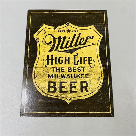 12.5x16” Miller High Life Metal Sign