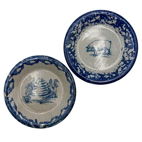 Pair of Bastine Pottery Stoneware Plates