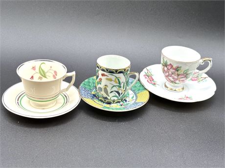 Three Small Teacups or Expresso Cups