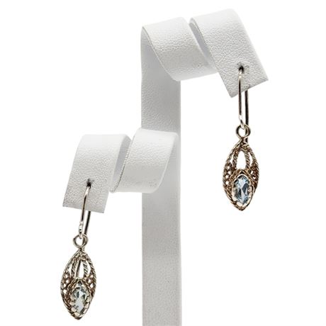 Sterling Silver Blue Topaz Earrings