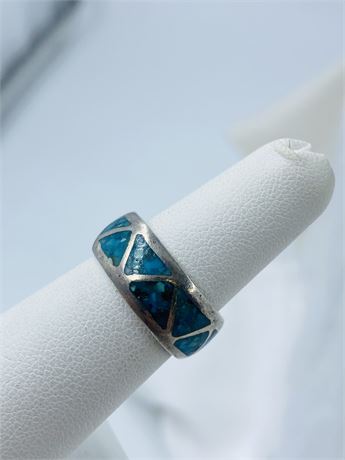 Vtg Navajo Sterling Turquoise Ring Size