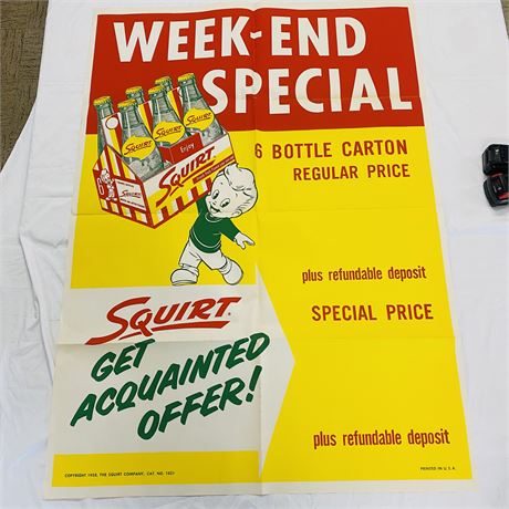 Scarce 1958 Squirt Poster