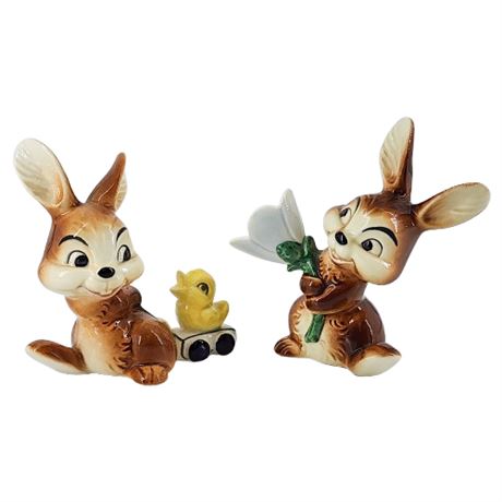 Pair Vintage GOEBEL Ceramic Bunny Rabbit Figurines
