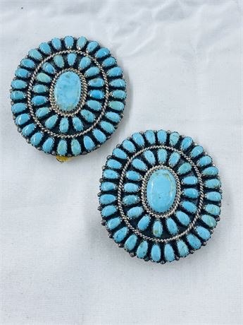 Stunning Larry Begay 32g Navajo Sterling Earrings