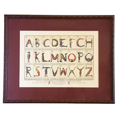 Hand-Colored Etching "The Comical Hotch Potch / Alphabet Turned Posture"
