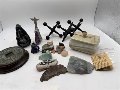 Conglomerate Stones, Trinket Box, Jadeite Pendant, Italian Marble & More