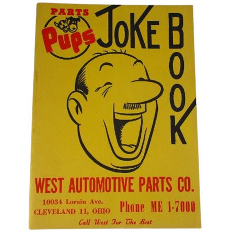 1955 Parts Pups JOKE BOOK ~ Risque Humor Burlesque Girls ~ Auto Shop Promo