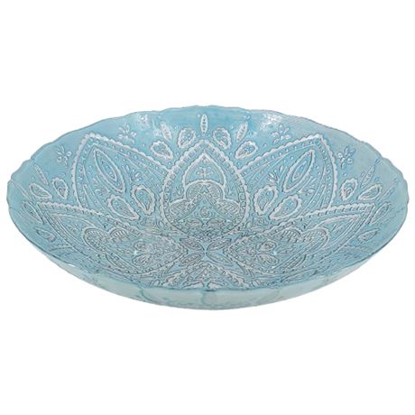 Turkish Style Reverse Painted Glass Serving Bowl