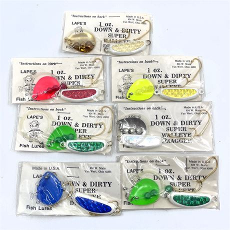 Vintage NEW Fishing Lure Lot- Lape's Down N Dirty Super Walleye