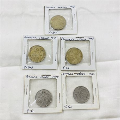 5 Denmark Coins