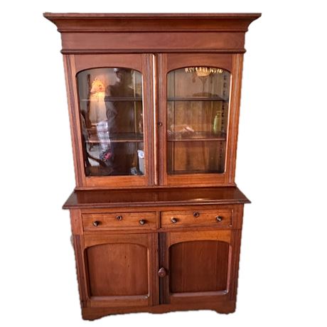 Antique Walnut Cupboard with Hutch
