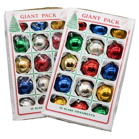 Vintage Essex Franke USA Made Christmas Bulb Ornaments in Original Boxes