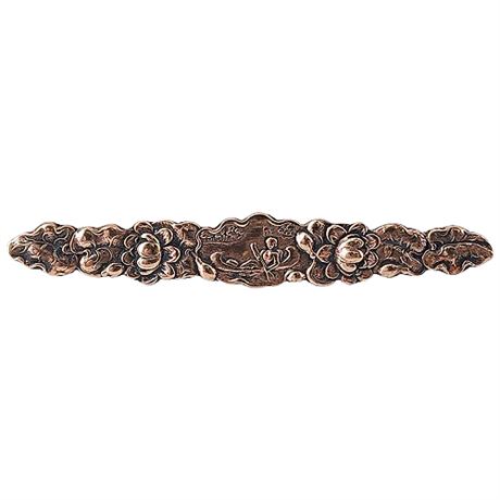 Vintage Copper Art Nouveau Canoe Bar Brooch