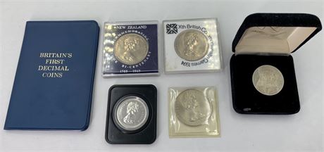 Lot of Vintage Commemorative Female Russian Astronaut & British Coin $