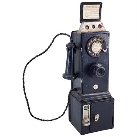 Small Decorative Metal Antique Pay Phone