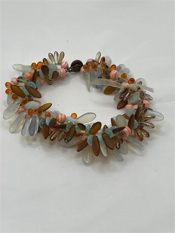 Multicolor spiked stones bracelet