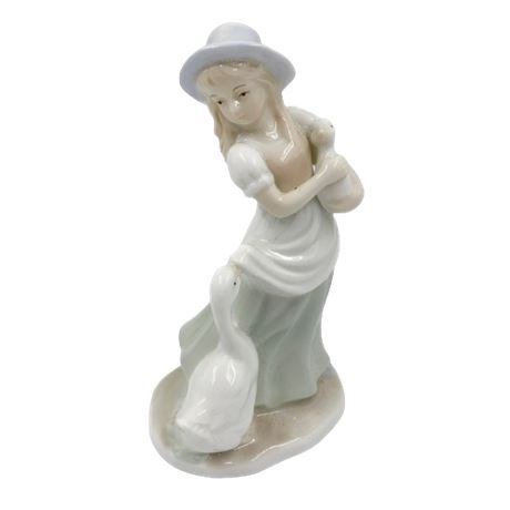 Aspen Gallery Collection Girl with Goose Figure
