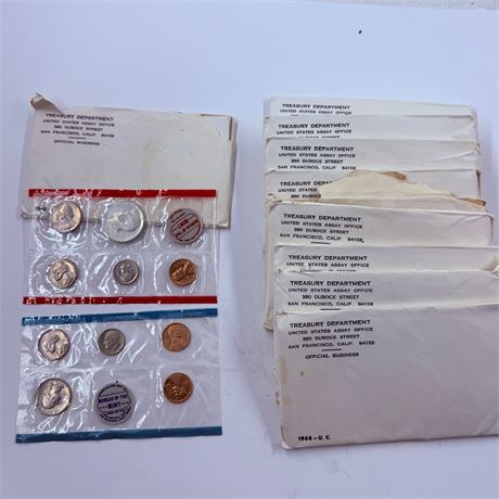 10x 1968 US Mint Sets