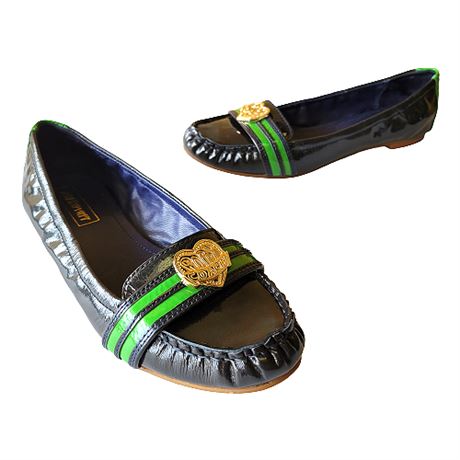 Coach Poppy "Noelle" Navy Blue Patent Leather Loafer