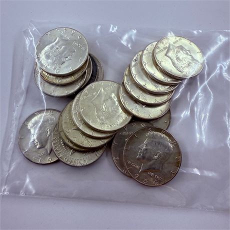 $10 BU 1964 Kennedy Silver Half Dollars
