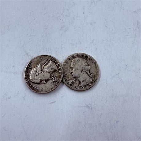 2 Washington Silver Quarters