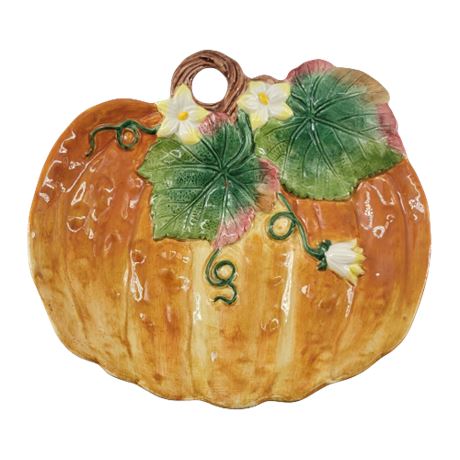 Fitz & Floyd Classics Gardening Gourmet Pumpkin Serving Plate Autumn Fall