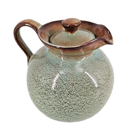 Vintage Chester Nicodemus Ferro-Stone Art Pottery Pitcher w/Lid Ohio