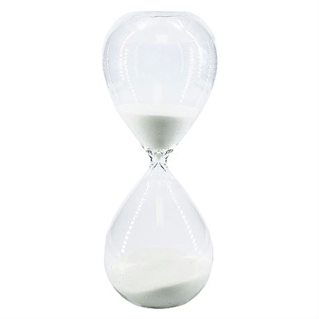 White Sand 30 Minute Glass Hourglass Timer