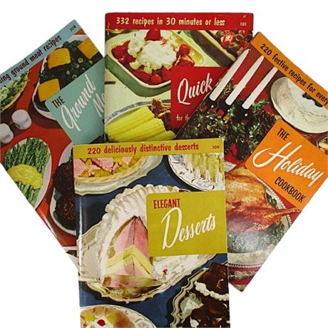 Lot of 4 Vintage 1950's Culinary Institute Cookbooks
