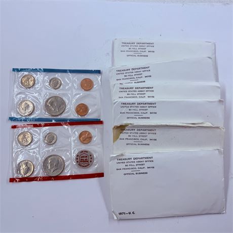 7x 1971 US Mint Uncirculated Sets