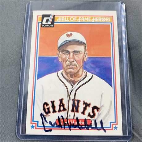 Signed 1983 Donruss Carl Hubbell Hall of Fame Heroes