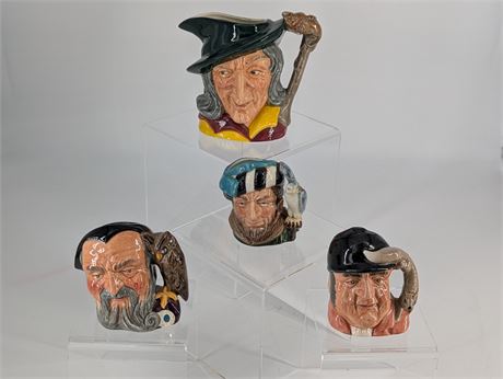Lot 4 Royal Doulton Mugs Merlin, Falconer, Pied Piper, Gone Away