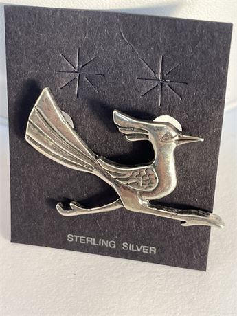 South western artisan, Sterling silver Road runner brooch