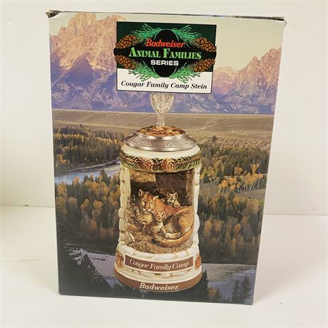 Budweiser Cougar Family Camp Stein Mint in Orig Box