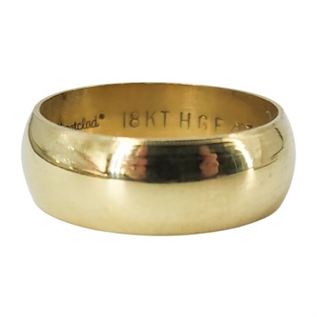 Vintage UNCAS Karatclad 18K Heavy Gold Electroplate Band Ring, Sz 5