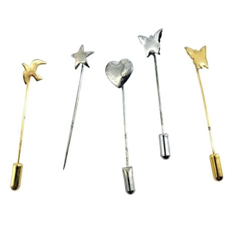 Vintage Lot of 5 Stick Pins