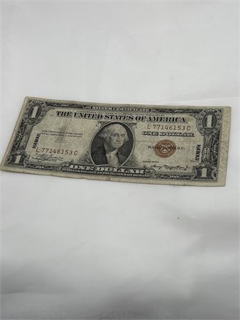Rare 1935 stamp Hawaii one dollars silver certificate World War II overprint