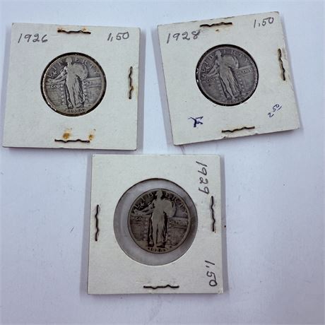 3 Standing Liberty Quarters