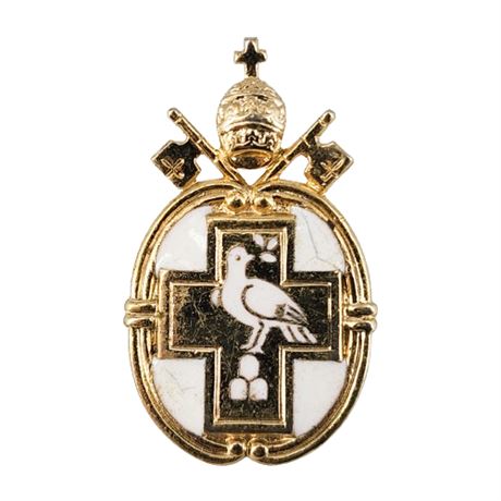 Signed Coro Pegasus Mark Coat of Arms Brooch