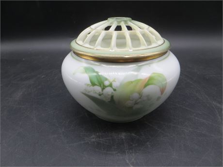 RS Prussia Flower Frog Lily of the Valley Porcelain
