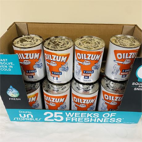 12 NOS Oilzum Quart Cans - Empty