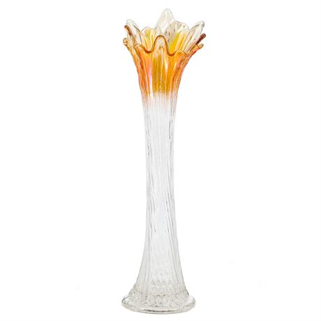 Vintage Fenton Marigold Carnival Swung Glass Vase