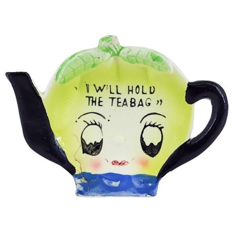 Vintage Ceramic "I Will Hold The Teabag" Dish