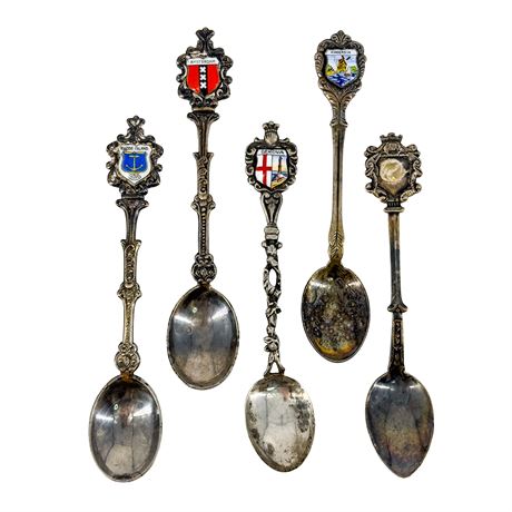 Lot of 5 Sterling Silver Collectible Spoons