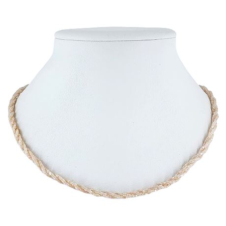 Vintage Blush Pink Beaded Twist Necklace