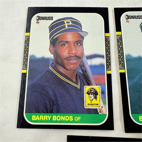 3x 1987 Donruss Barry Bonds #361
