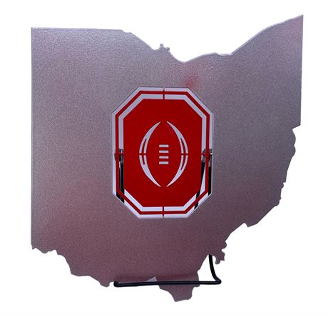 State of Ohio Metal Cutwork Silhouette Ohio State Football Art